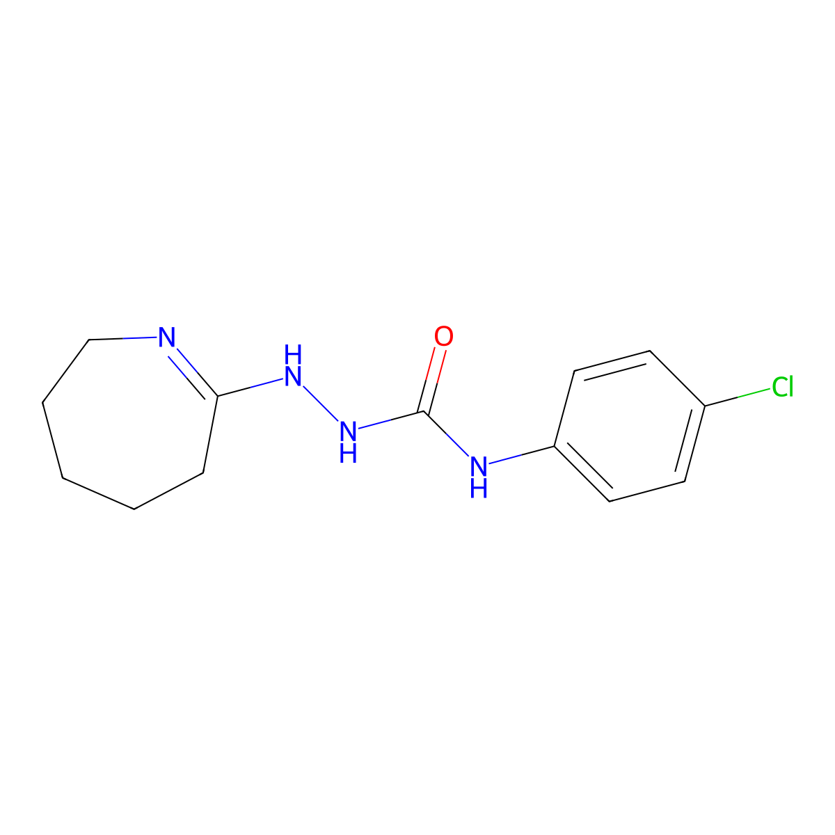 N-(4-chlorophenyl)-2-(3,4,5,6-tetrahydro-2H-azepin-7-yl)hydrazinecarboxamide molecular structure, CAS 324578-00-9