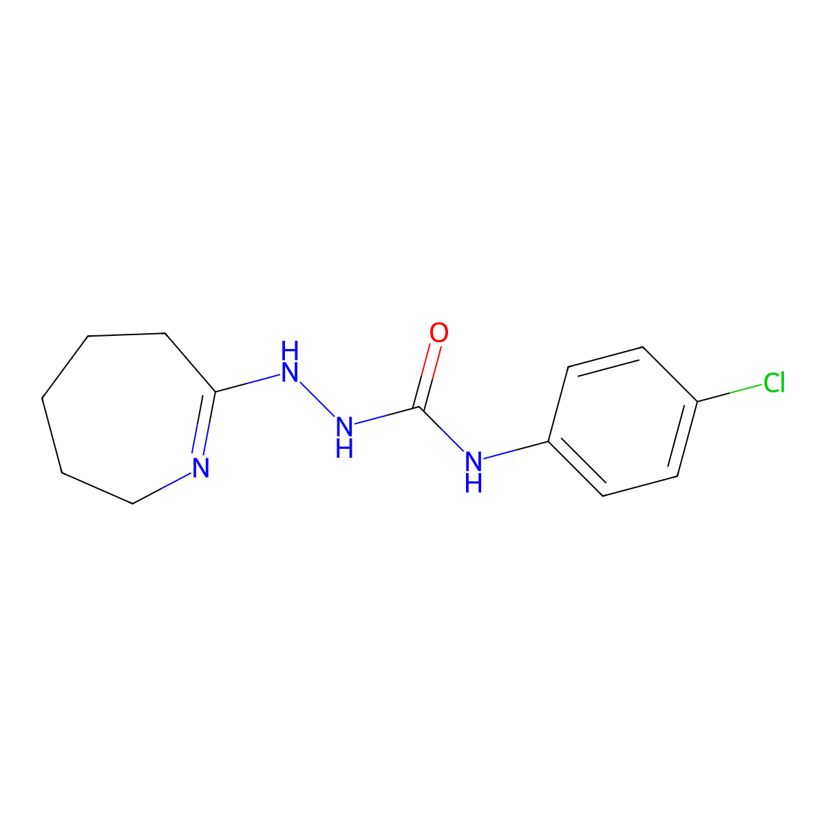 N-(4-chlorophenyl)-2-(3,4,5,6-tetrahydro-2H-azepin-7-yl)hydrazinecarboxamide molecular structure, CAS 324578-00-9