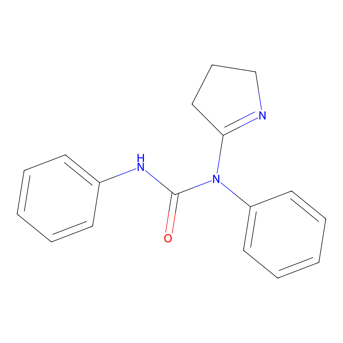 1-(3,4-dihydro-2H-pyrrol-5-yl)-1,3-diphenylurea molecular structure, CAS 324578-23-6