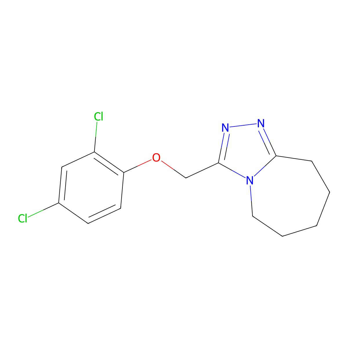 3-[(2,4-dichlorophenoxy)methyl]-6,7,8,9-tetrahydro-5H-[1,2,4]triazolo[4,3-a]azepine molecular structure, CAS 324578-42-9