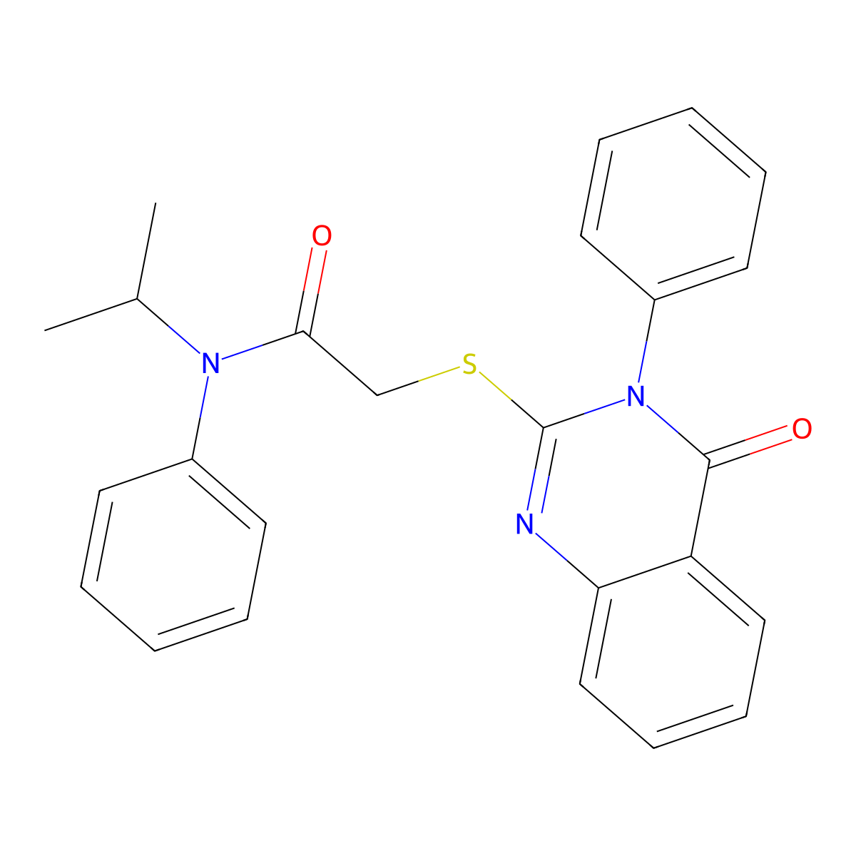 2-[(4-oxo-3-phenyl-3,4-dihydroquinazolin-2-yl)sulfanyl]-N-phenyl-N-(propan-2-yl)acetamide molecular structure, CAS 324578-66-7