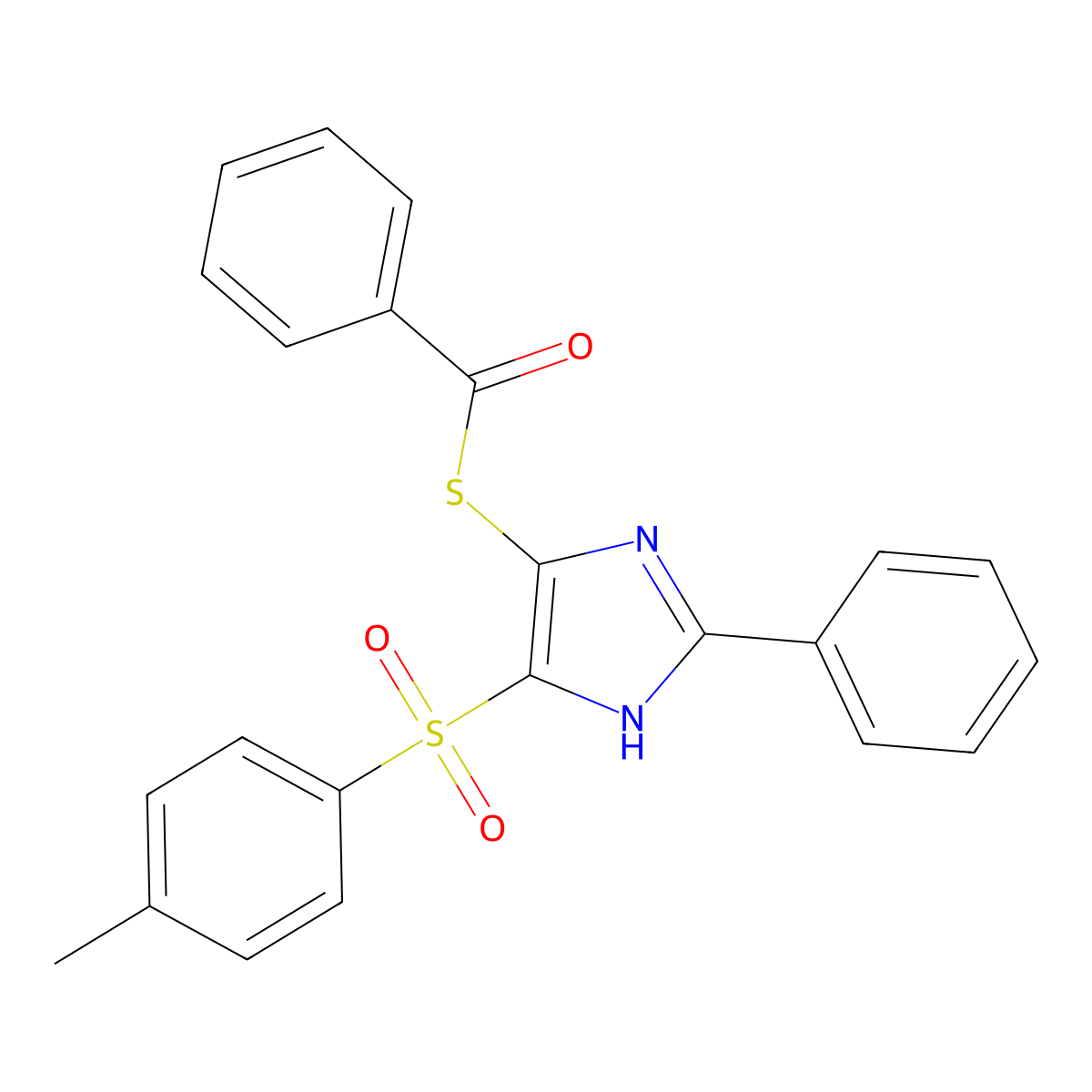 S-(2-phenyl-4-tosyl-1H-imidazol-5-yl) benzothioate molecular structure, CAS 324579-63-7