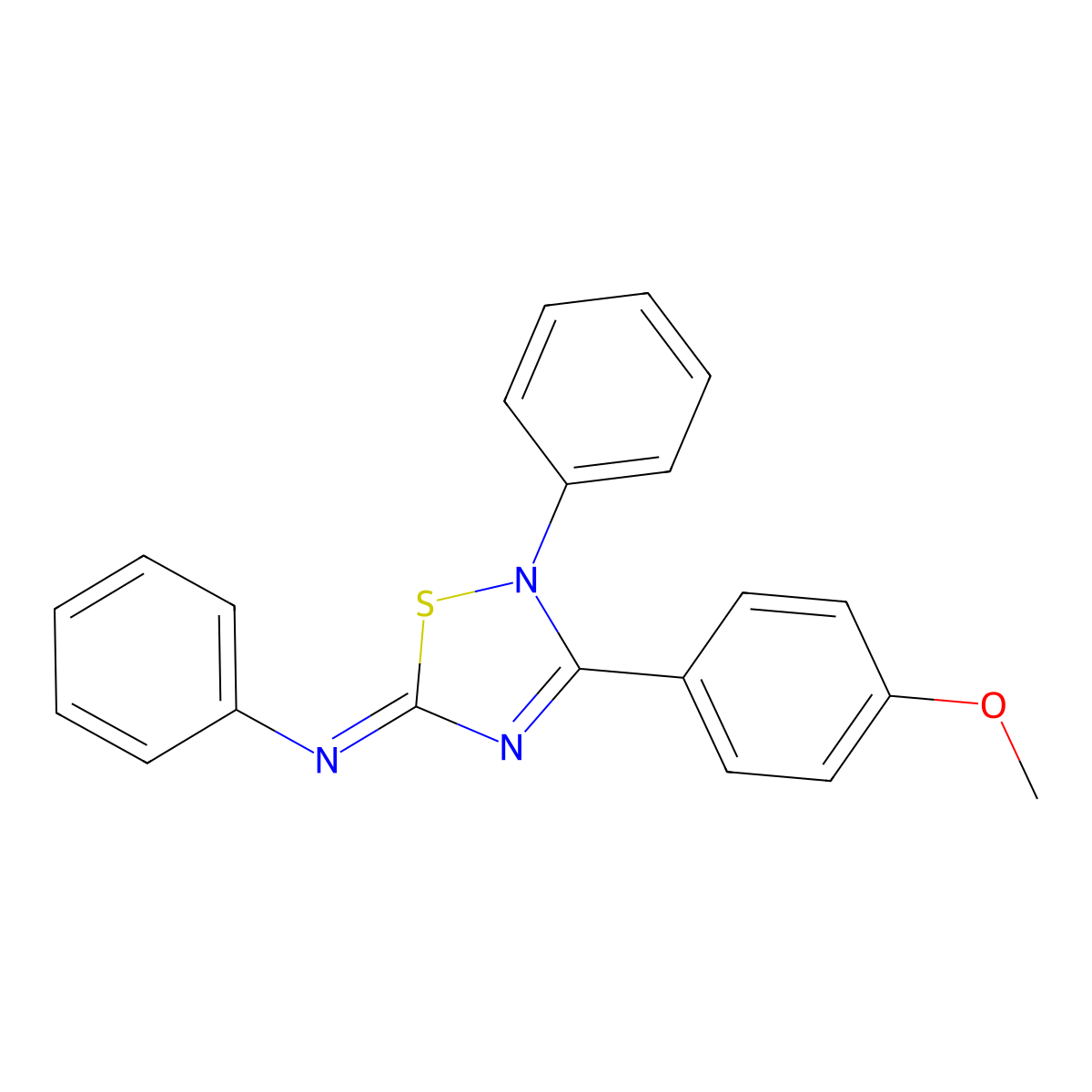 3-(4-methoxyphenyl)-N,2-diphenyl-1,2,4-thiadiazol-5-imine molecular structure, CAS 324579-74-0
