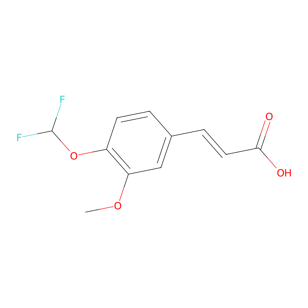 4-(Difluoromethoxy)-3-methoxycinnamic acid molecular structure, CAS 324579-78-4