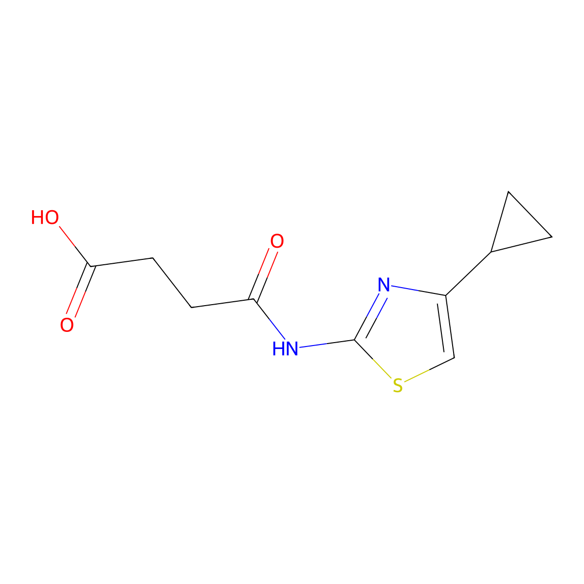 4-((4-Cyclopropylthiazol-2-yl)amino)-4-oxobutanoic acid molecular structure, CAS 324579-95-5