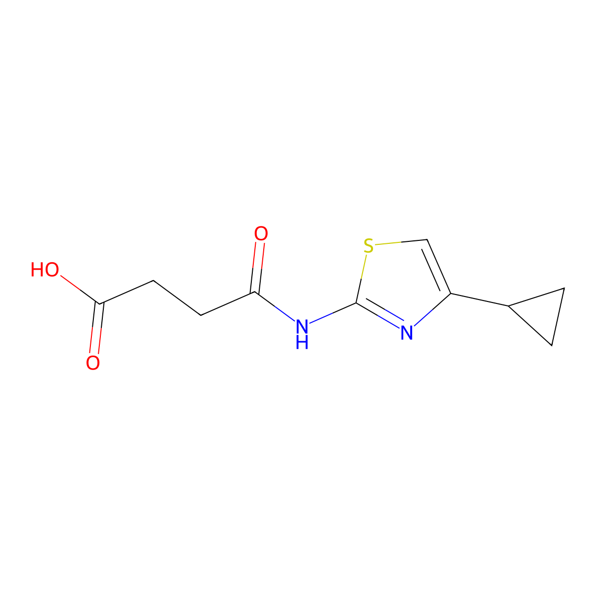 4-((4-Cyclopropylthiazol-2-yl)amino)-4-oxobutanoic acid molecular structure, CAS 324579-95-5