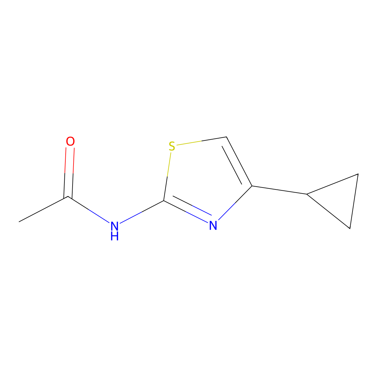 N-(4-cyclopropyl-1,3-thiazol-2-yl)acetamide molecular structure, CAS 324579-96-6