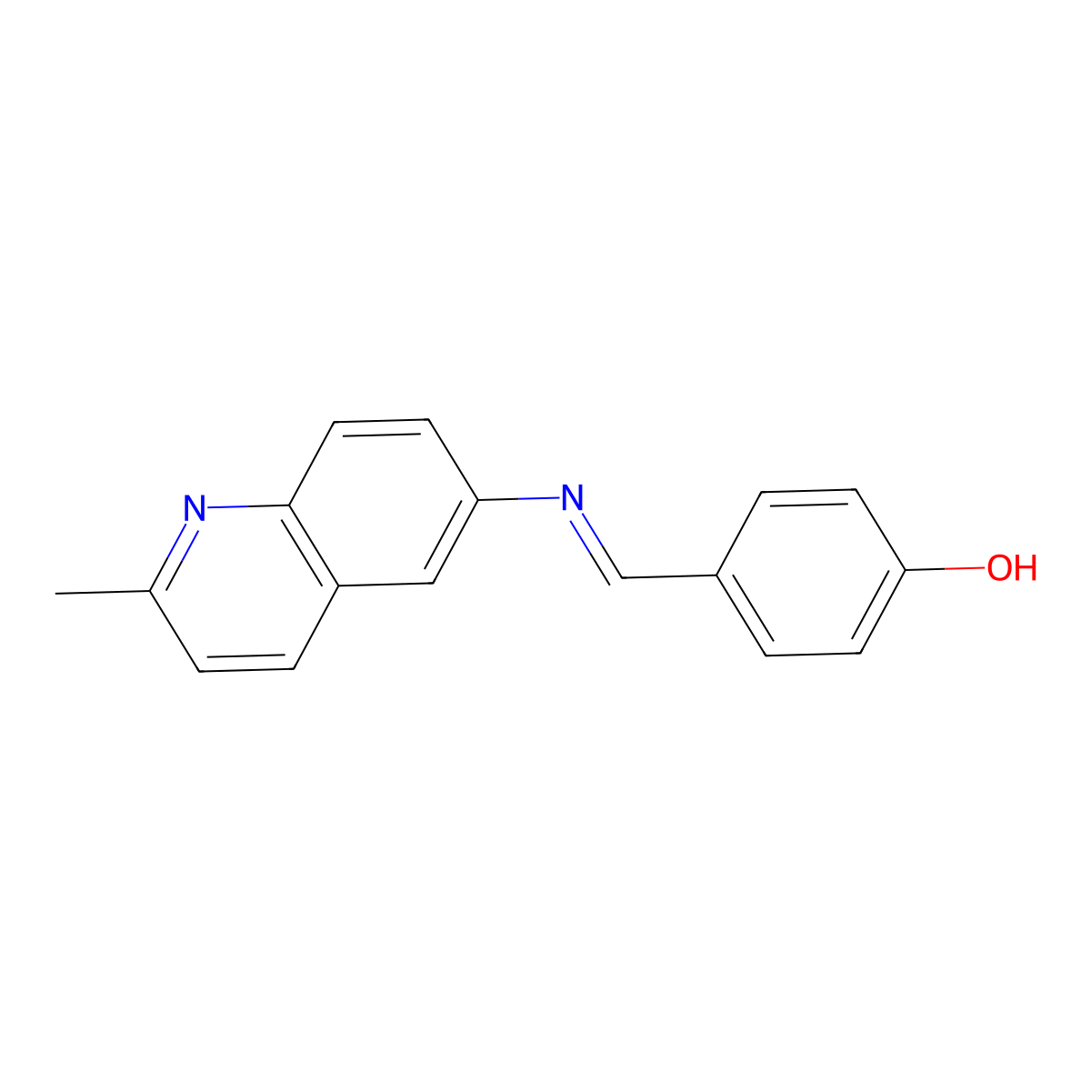 (E)-4-(((2-methylquinolin-6-yl)imino)methyl)phenol molecular structure, CAS 324580-57-6