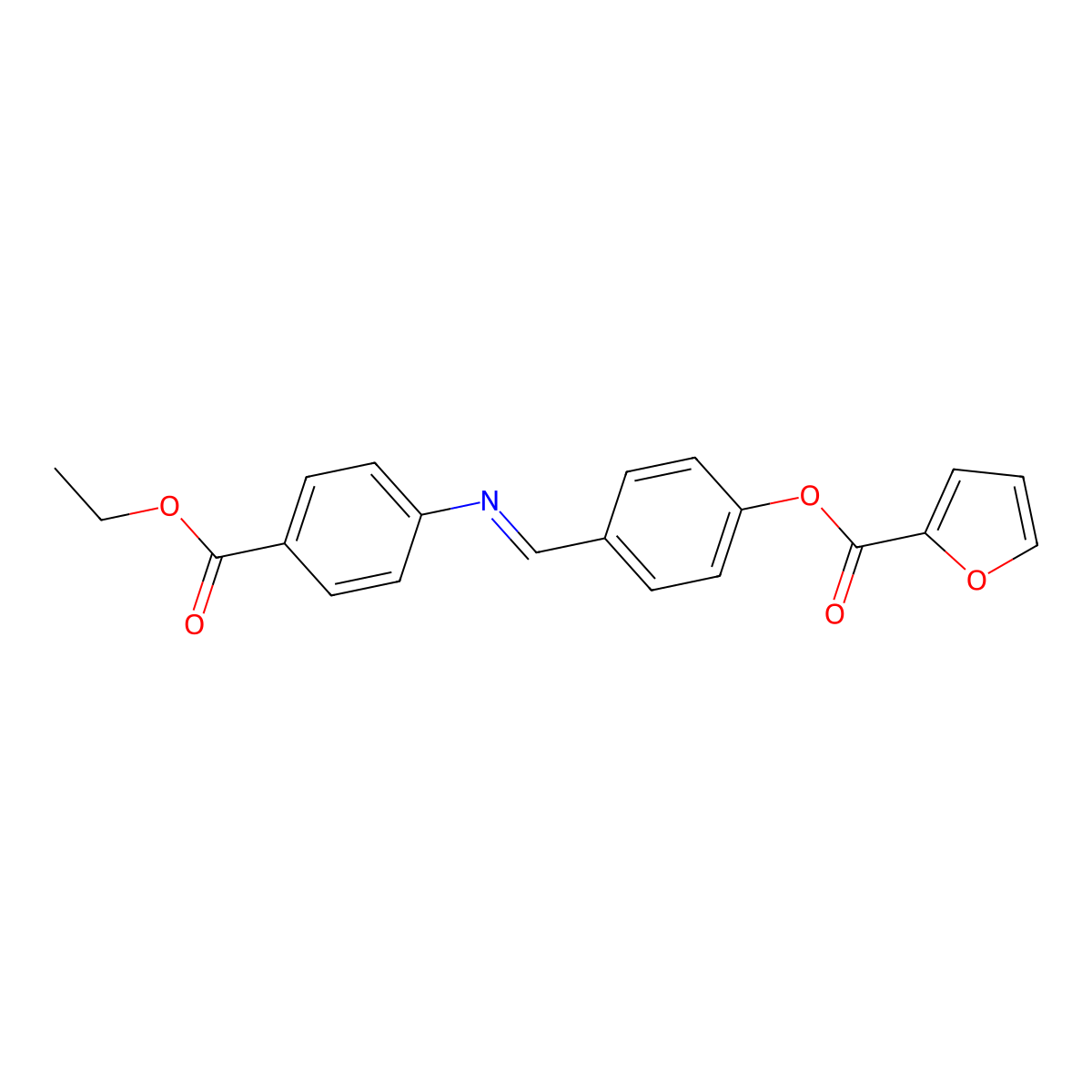 [4-[(4-Ethoxycarbonylphenyl)iminomethyl]phenyl] furan-2-carboxylate molecular structure, CAS 324580-65-6