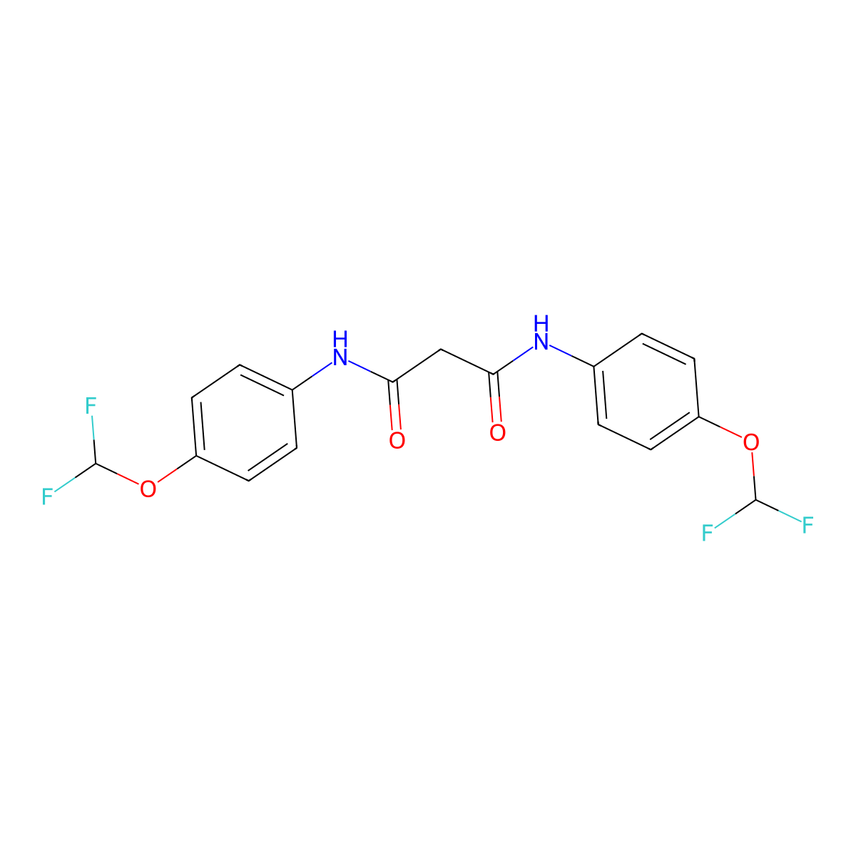 N,N'-bis[4-(difluoromethoxy)phenyl]propanediamide molecular structure, CAS 324580-74-7