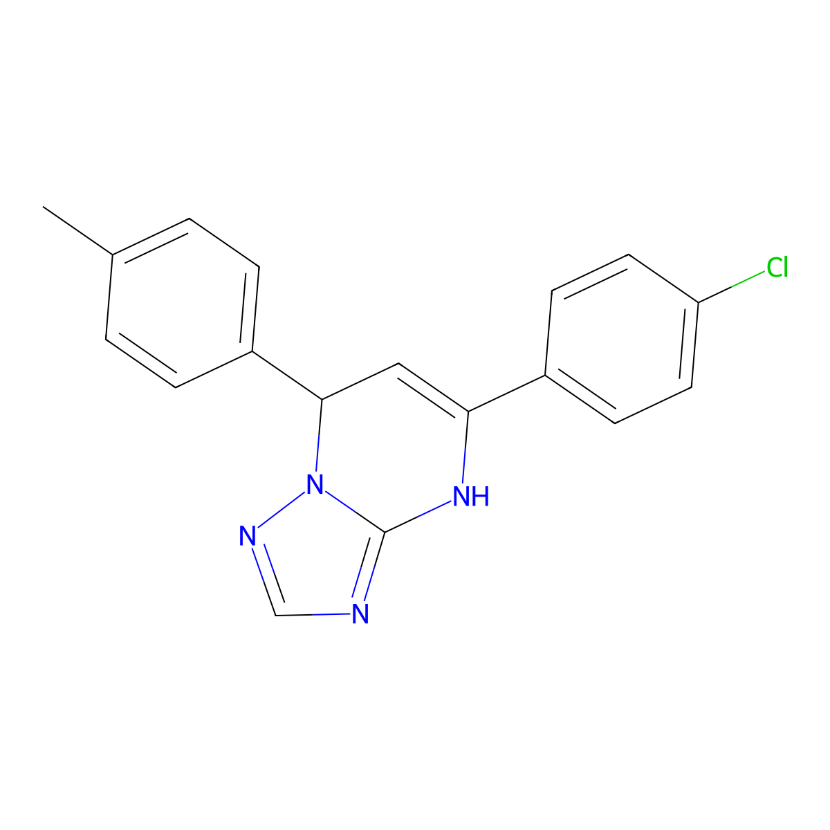 5-(4-Chlorophenyl)-7-(4-methylphenyl)-4,7-dihydro[1,2,4]triazolo[1,5-a]pyrimidine molecular structure, CAS 324580-84-9