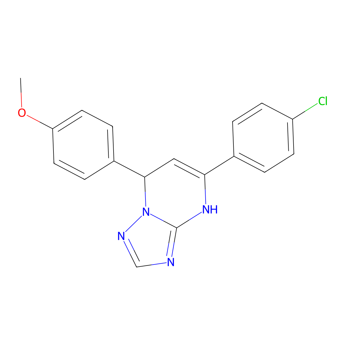 5-(4-Chlorophenyl)-7-(4-methoxyphenyl)-4,7-dihydro[1,2,4]triazolo[1,5-a]pyrimidine molecular structure, CAS 324580-85-0