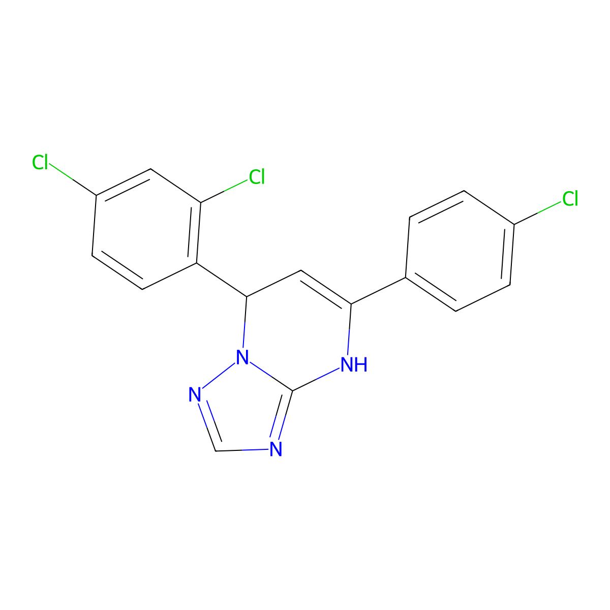 5-(4-Chlorophenyl)-7-(2,4-dichlorophenyl)-3,7-dihydro[1,2,4]triazolo[1,5-a]pyrimidine molecular structure, CAS 324580-87-2