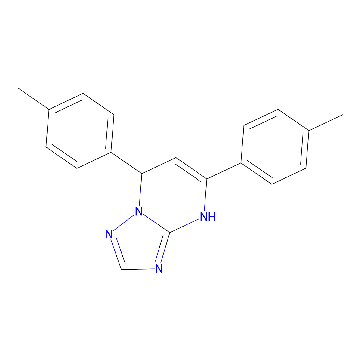 5,7-Bis(4-methylphenyl)-4,7-dihydro[1,2,4]triazolo[1,5-a]pyrimidine molecular structure, CAS 324581-10-4