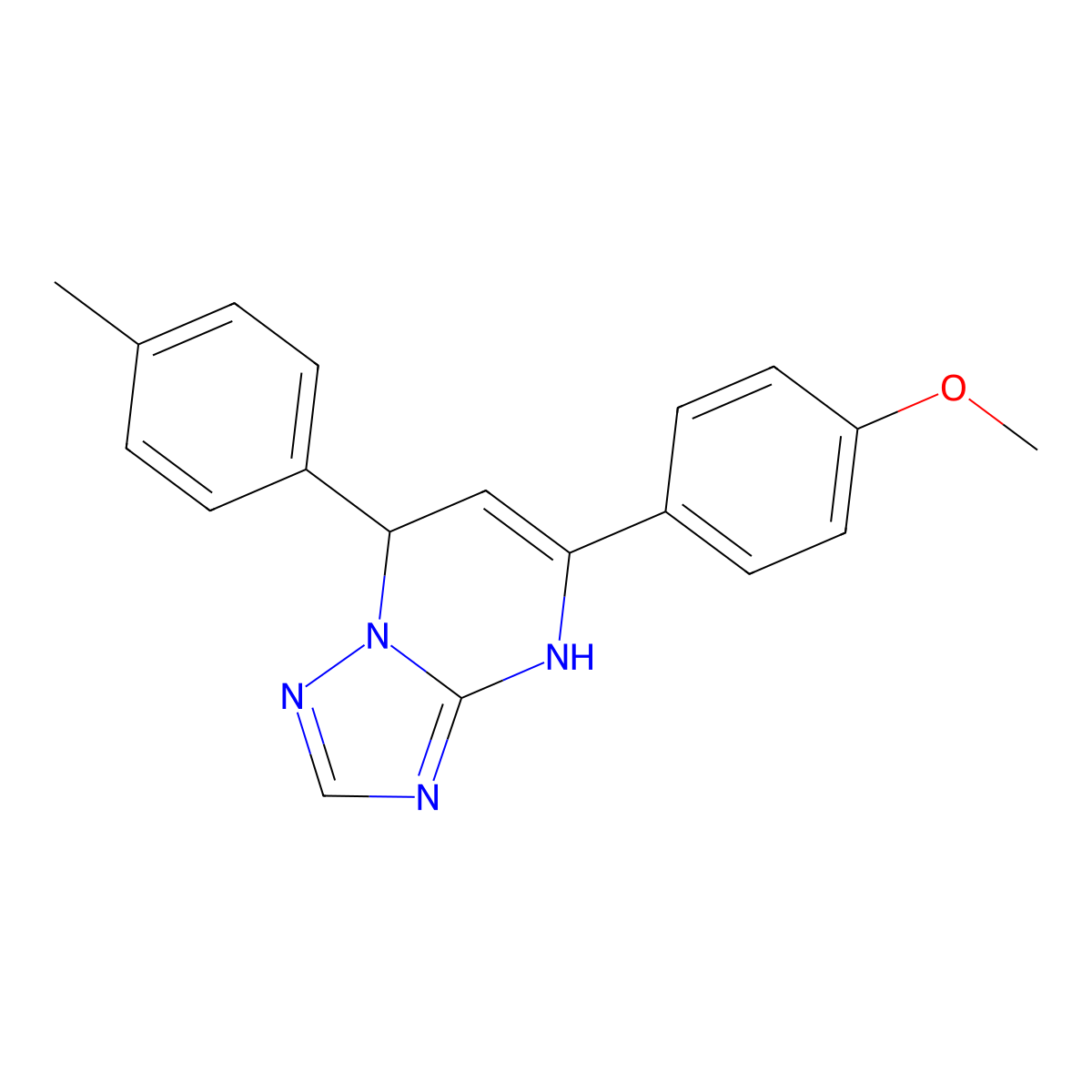 5-(4-Methoxyphenyl)-7-(4-methylphenyl)-4,7-dihydro[1,2,4]triazolo[1,5-a]pyrimidine molecular structure, CAS 324581-12-6