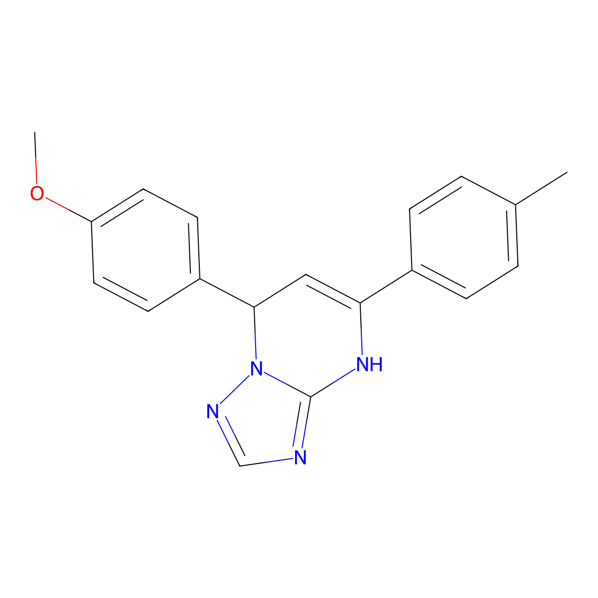 7-(4-Methoxyphenyl)-5-(4-methylphenyl)-4,7-dihydro[1,2,4]triazolo[1,5-a]pyrimidine molecular structure, CAS 324581-16-0