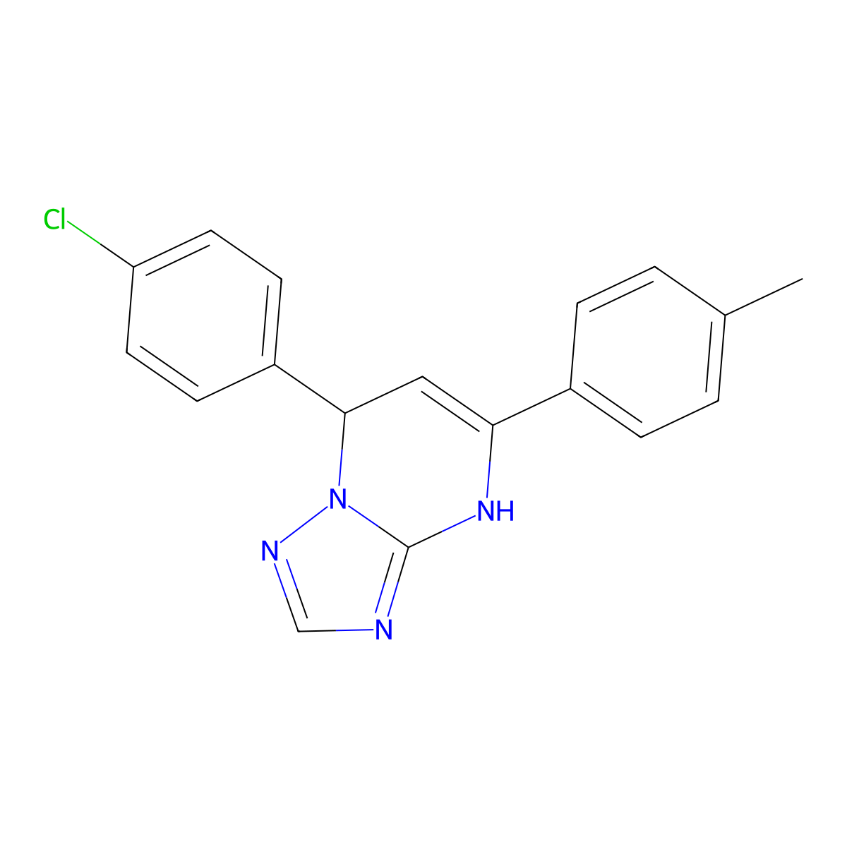 7-(4-Chlorophenyl)-5-(4-methylphenyl)-3,7-dihydro[1,2,4]triazolo[1,5-a]pyrimidine molecular structure, CAS 324581-19-3