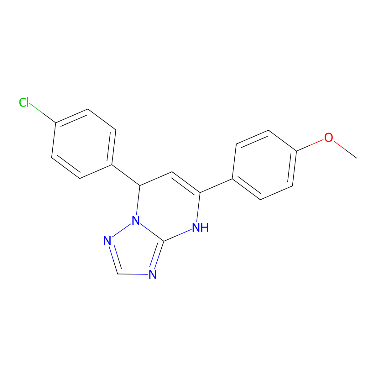 7-(4-Chlorophenyl)-5-(4-methoxyphenyl)-4,7-dihydro[1,2,4]triazolo[1,5-a]pyrimidine molecular structure, CAS 324581-25-1