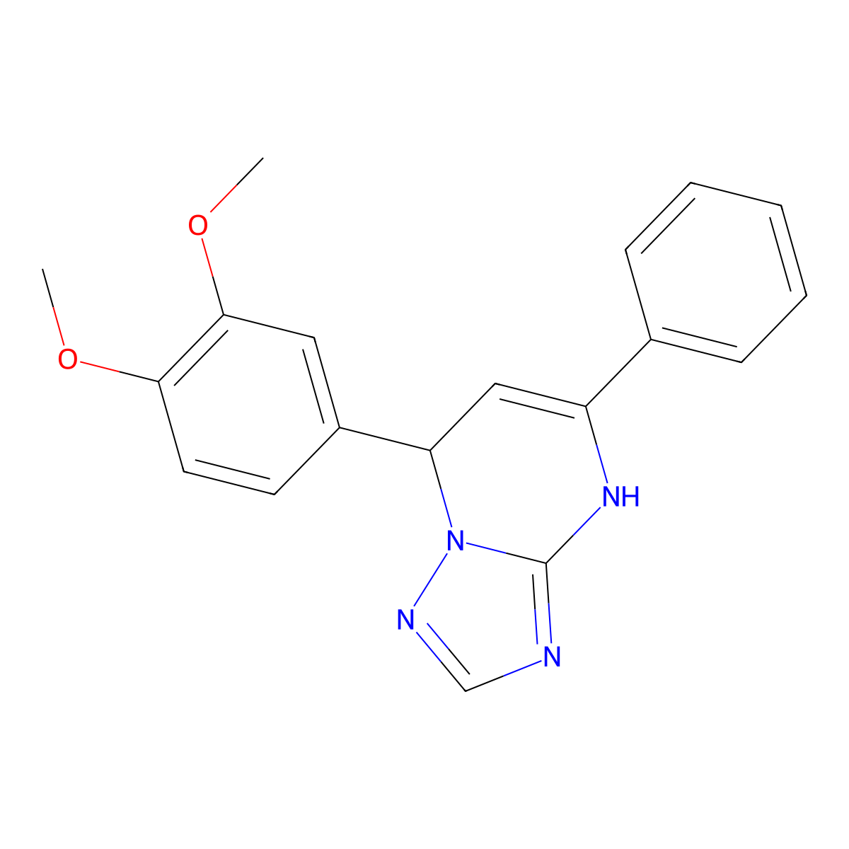 7-(3,4-Dimethoxyphenyl)-5-phenyl-3,7-dihydro[1,2,4]triazolo[1,5-a]pyrimidine molecular structure, CAS 324581-27-3