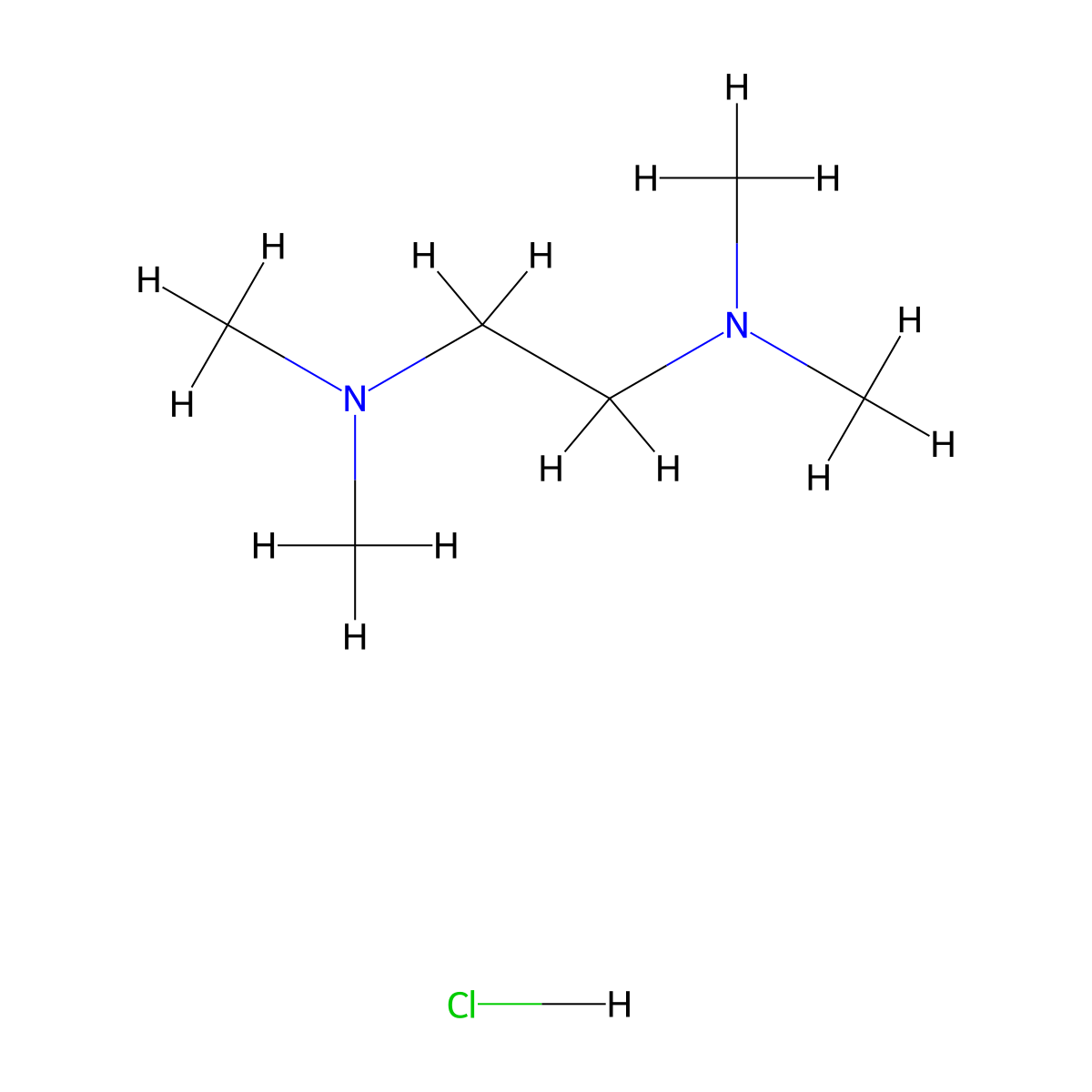 N,N,N',N'-tetramethylethylenediamine hydrochloride molecular structure, CAS 32459-34-0