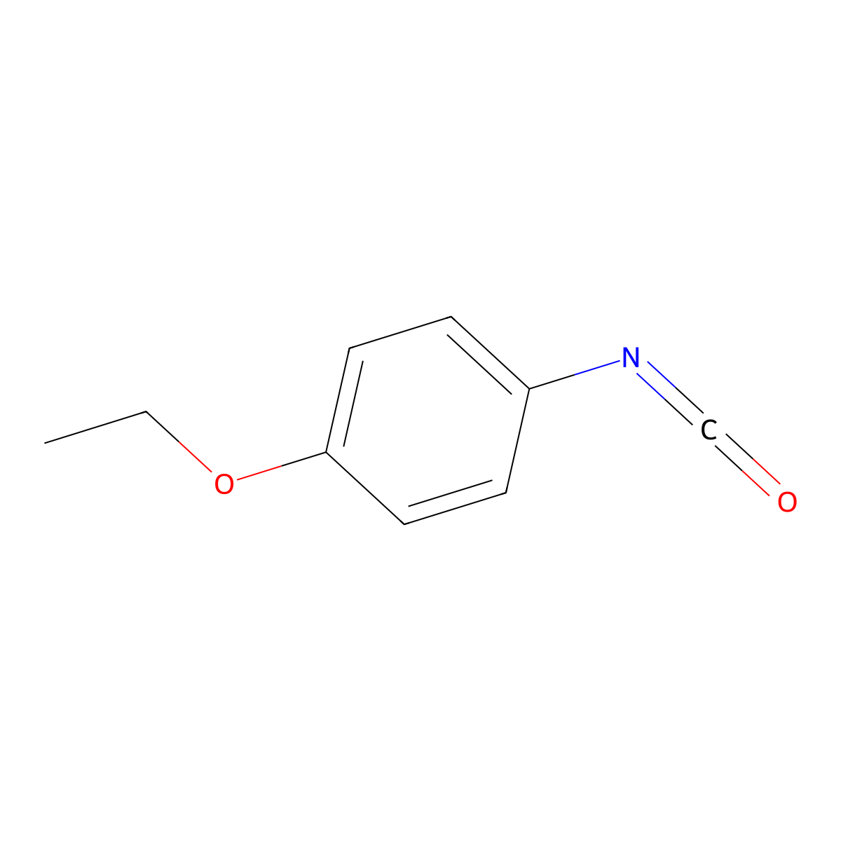 Benzene, 1-ethoxy-4-isocyanato- molecular structure, CAS 32459-62-4