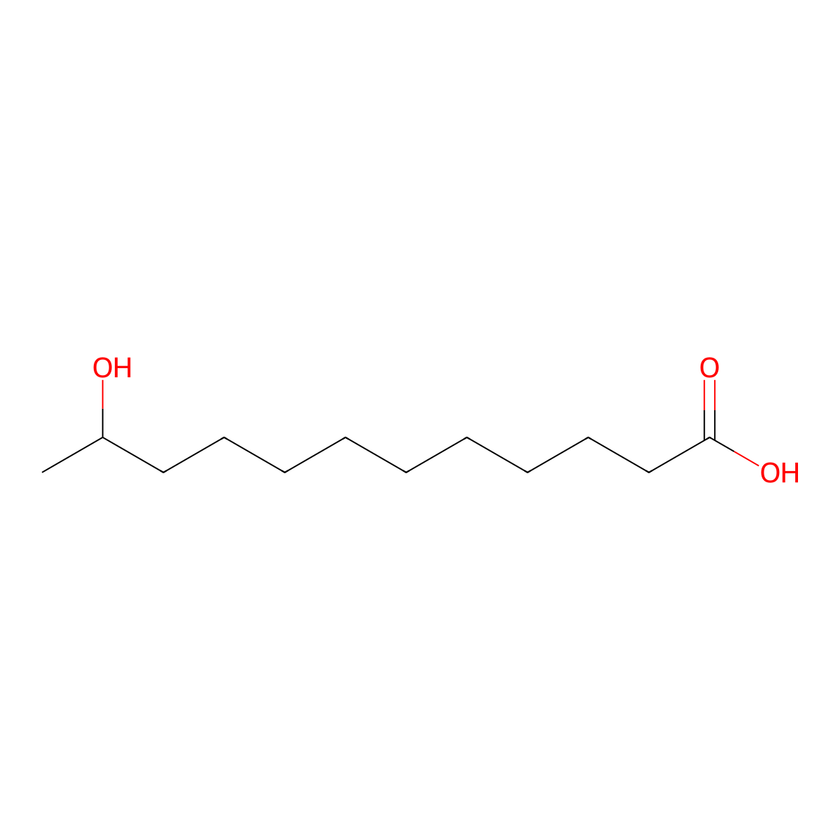 11-Hydroxydodecanoic acid molecular structure, CAS 32459-66-8