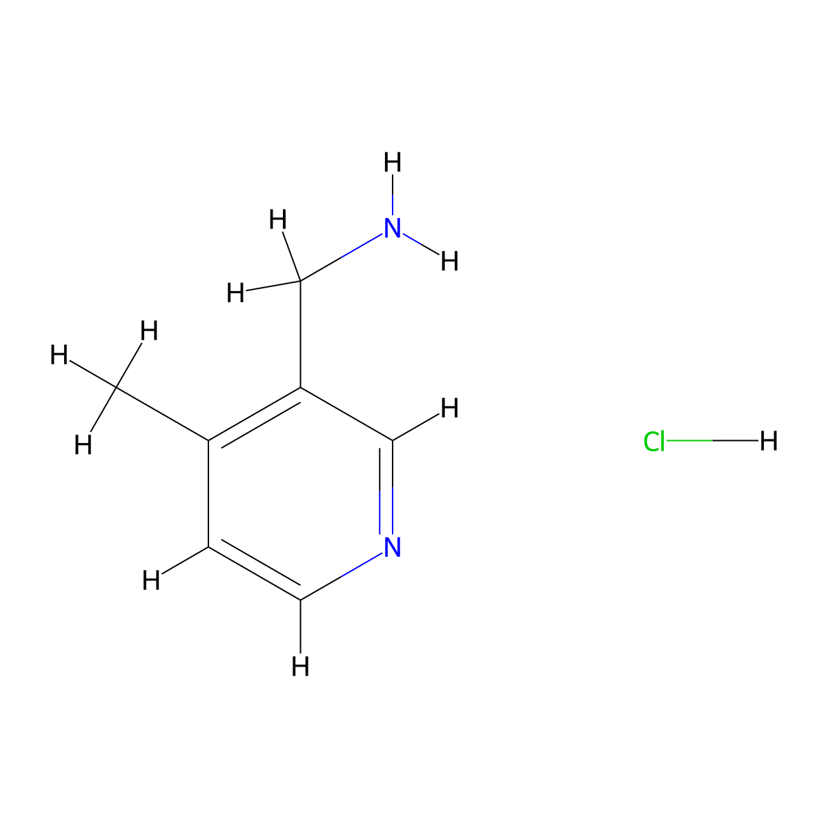 (4-Methylpyridin-3-yl)methanamine hydrochloride molecular structure, CAS 3246-57-9