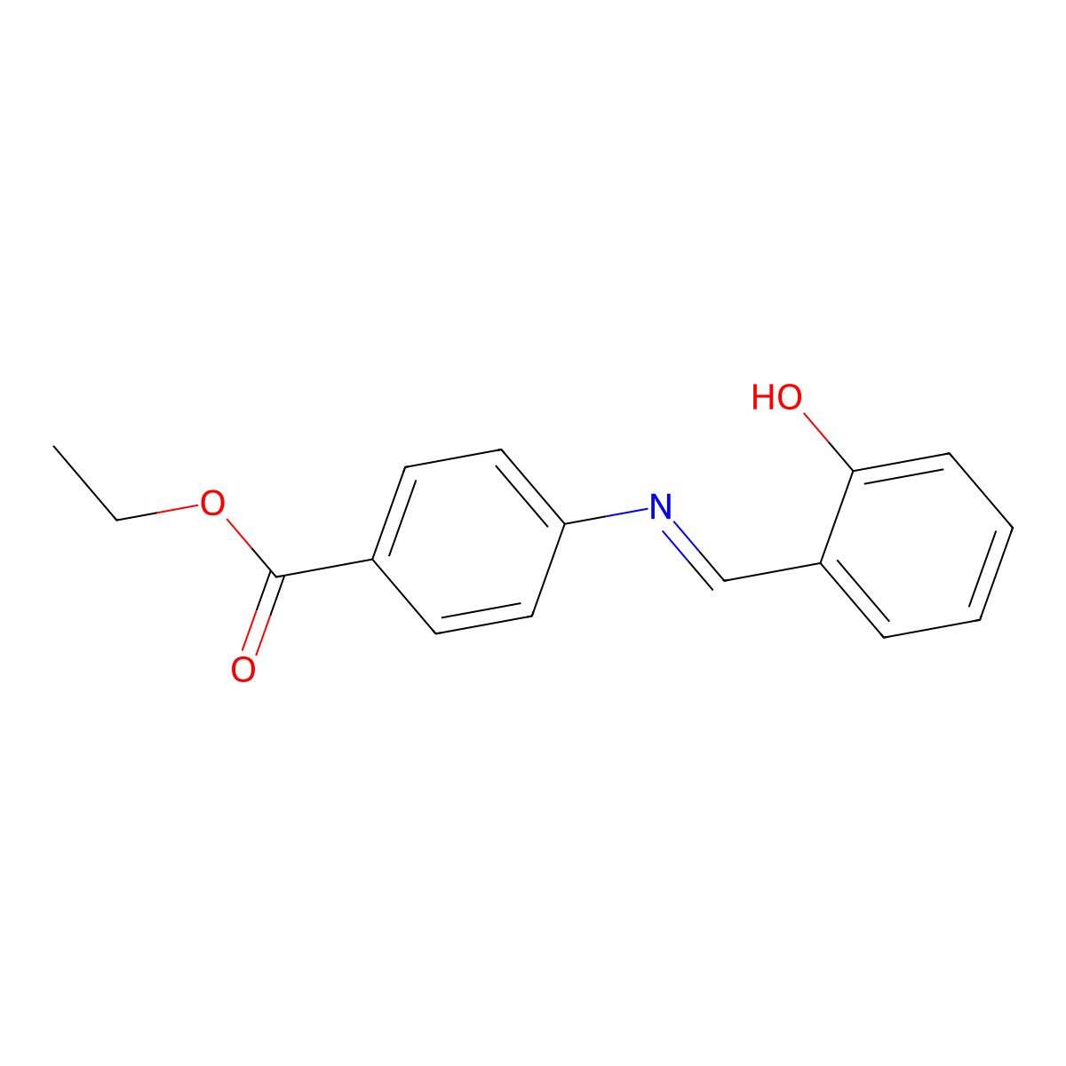 Ethyl 4-(2-hydroxybenzylideneamino)benzoate molecular structure, CAS 3246-76-2