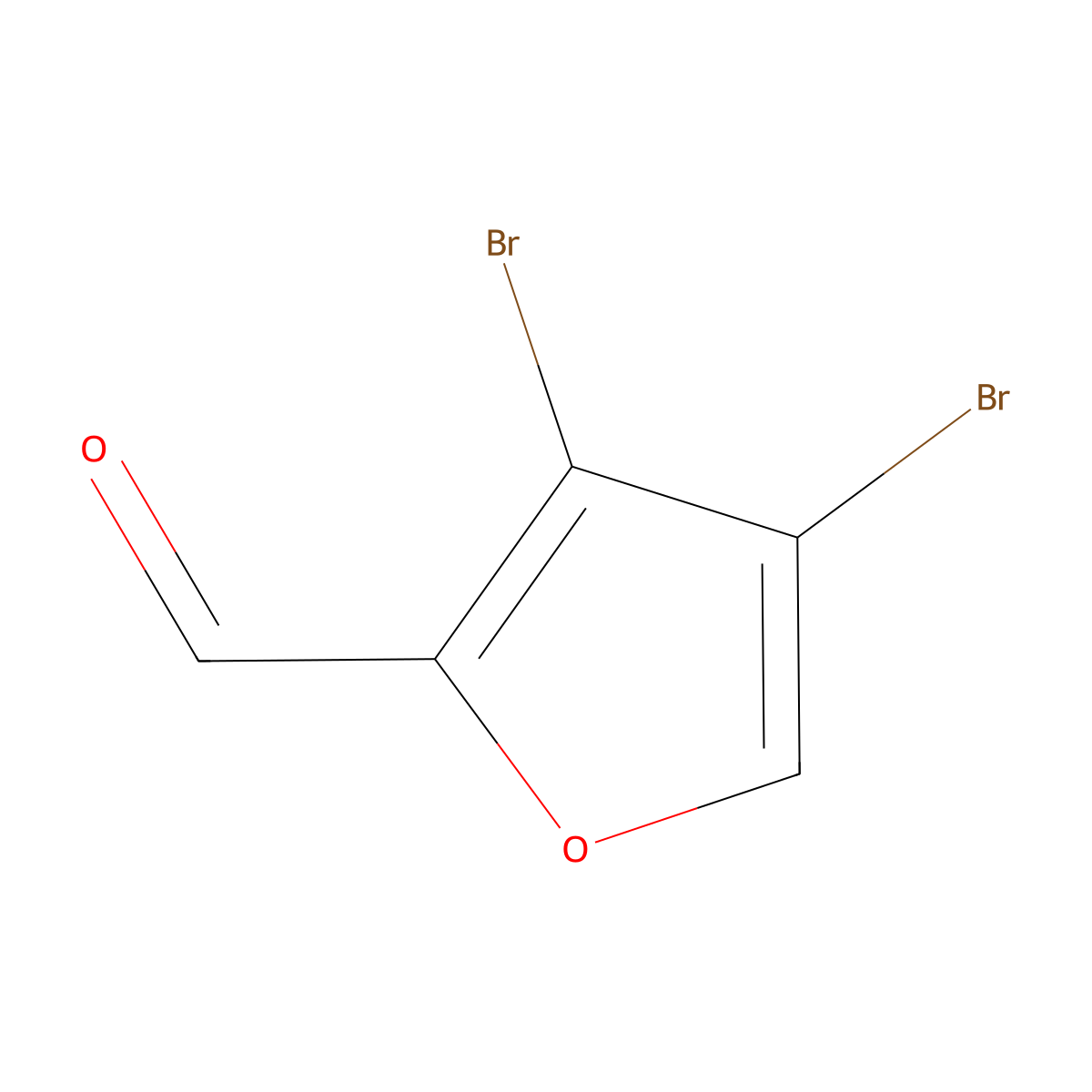 3,4-Dibromo-2-furancarboxaldehyde molecular structure, CAS 32460-03-0