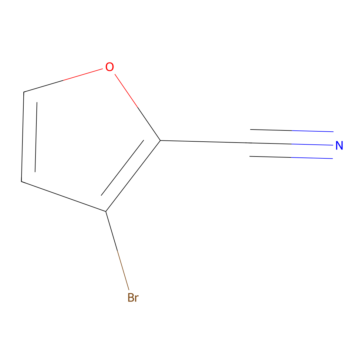 3-Bromofuran-2-carbonitrile molecular structure, CAS 32460-11-0