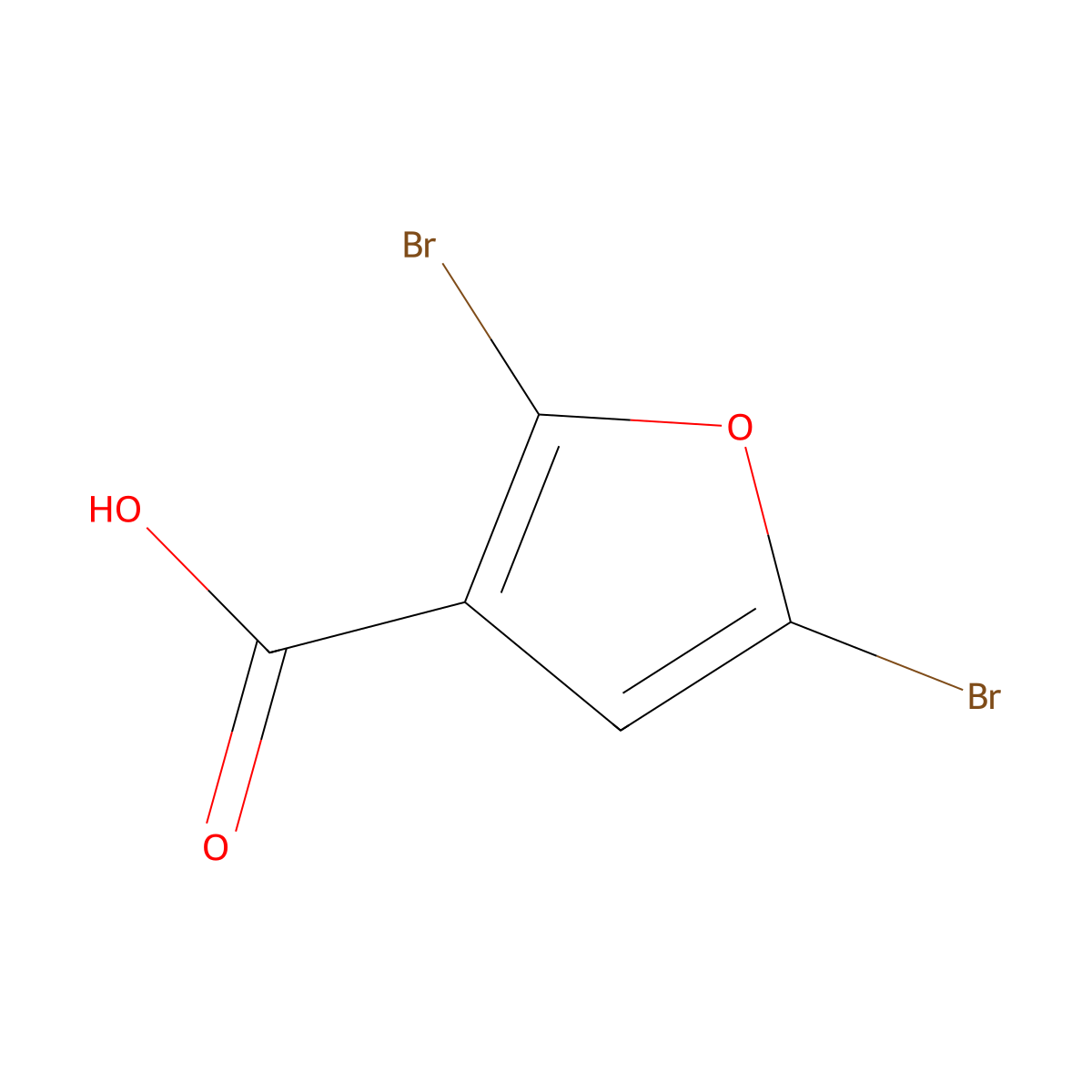 2,5-Dibromofuran-3-carboxylic acid molecular structure, CAS 32460-22-3