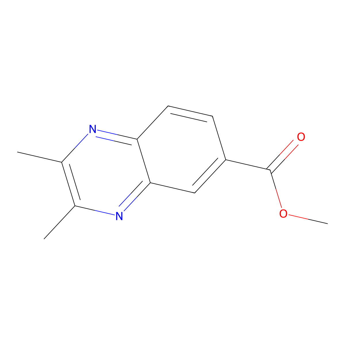 Methyl 2,3-dimethylquinoxaline-6-carboxylate molecular structure, CAS 32461-66-8