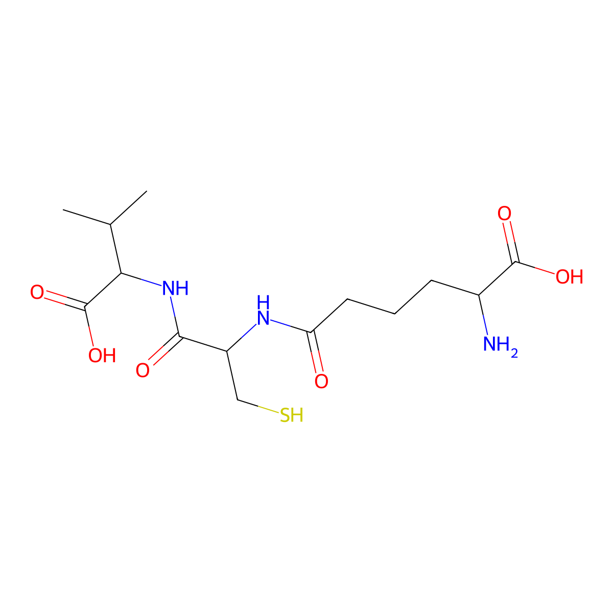 N-((5S)-5-amino-5-carboxypentanoyl)-L-cysteinyl-D-valine molecular structure, CAS 32467-88-2