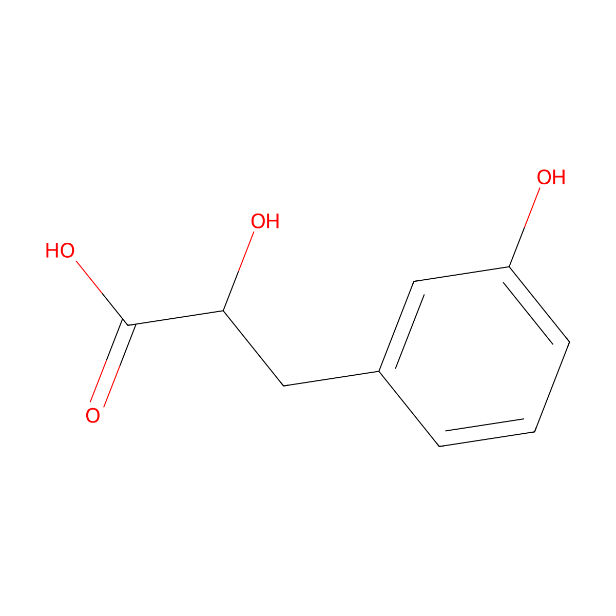 m-Hydroxy-dl-phenyllactic acid molecular structure, CAS 3247-74-3