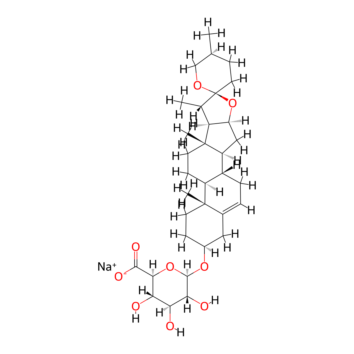 Diosgenin-3-O-|A-D-sodium glucuronide molecular structure, CAS 32471-99-1