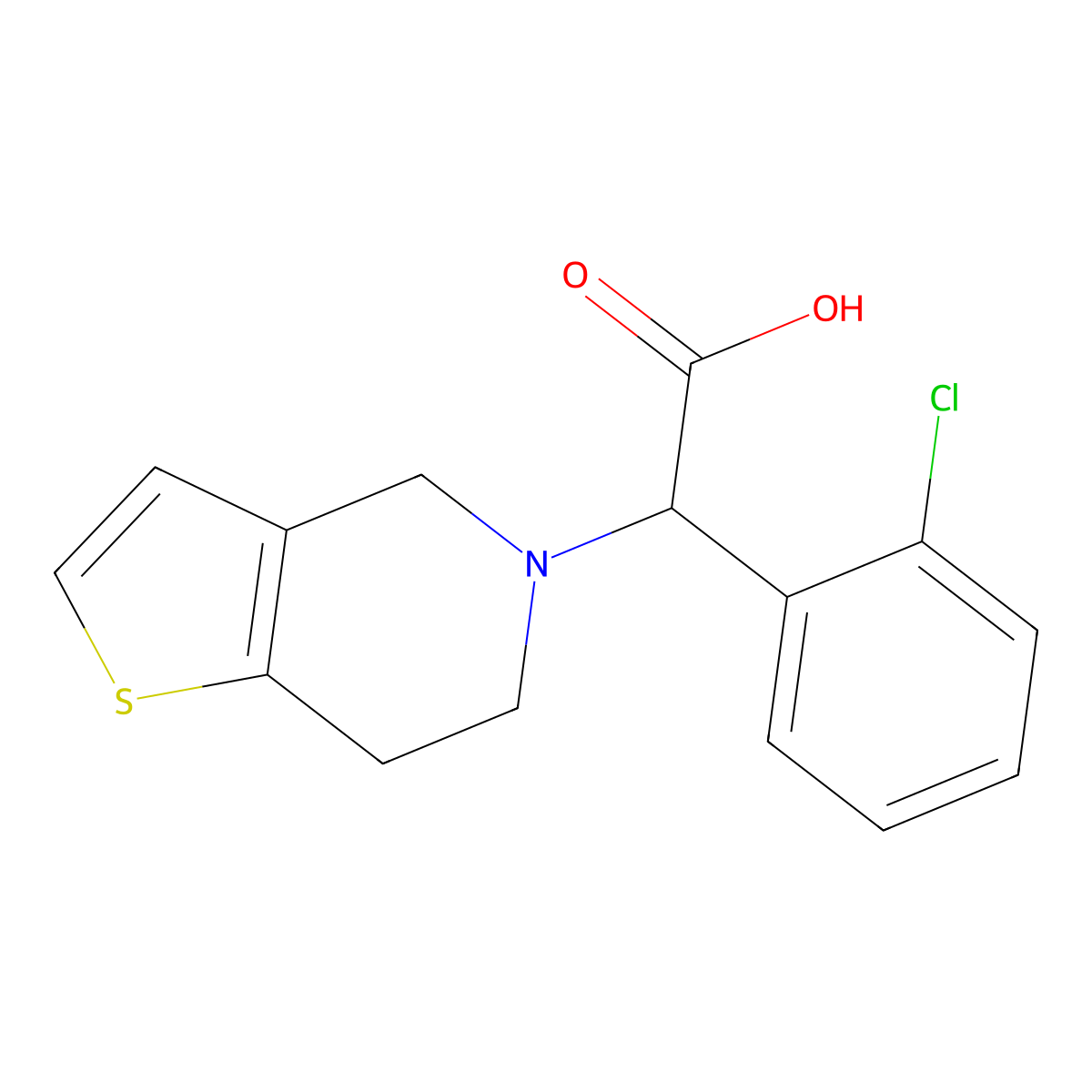 R-Clopidogrel carboxylic acid molecular structure, CAS 324757-50-8