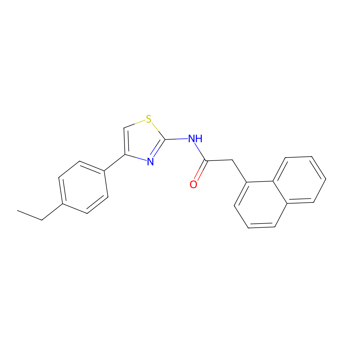 N-(4-(4-ethylphenyl)thiazol-2-yl)-2-(naphthalen-1-yl)acetamide molecular structure, CAS 324758-36-3