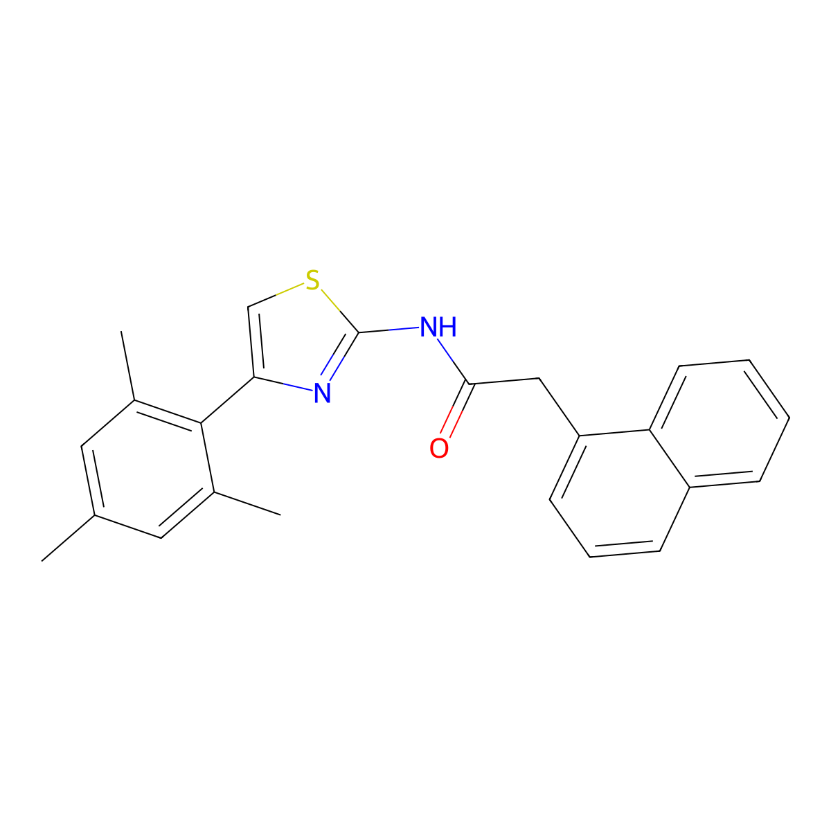 N-(4-mesitylthiazol-2-yl)-2-(naphthalen-1-yl)acetamide molecular structure, CAS 324758-37-4