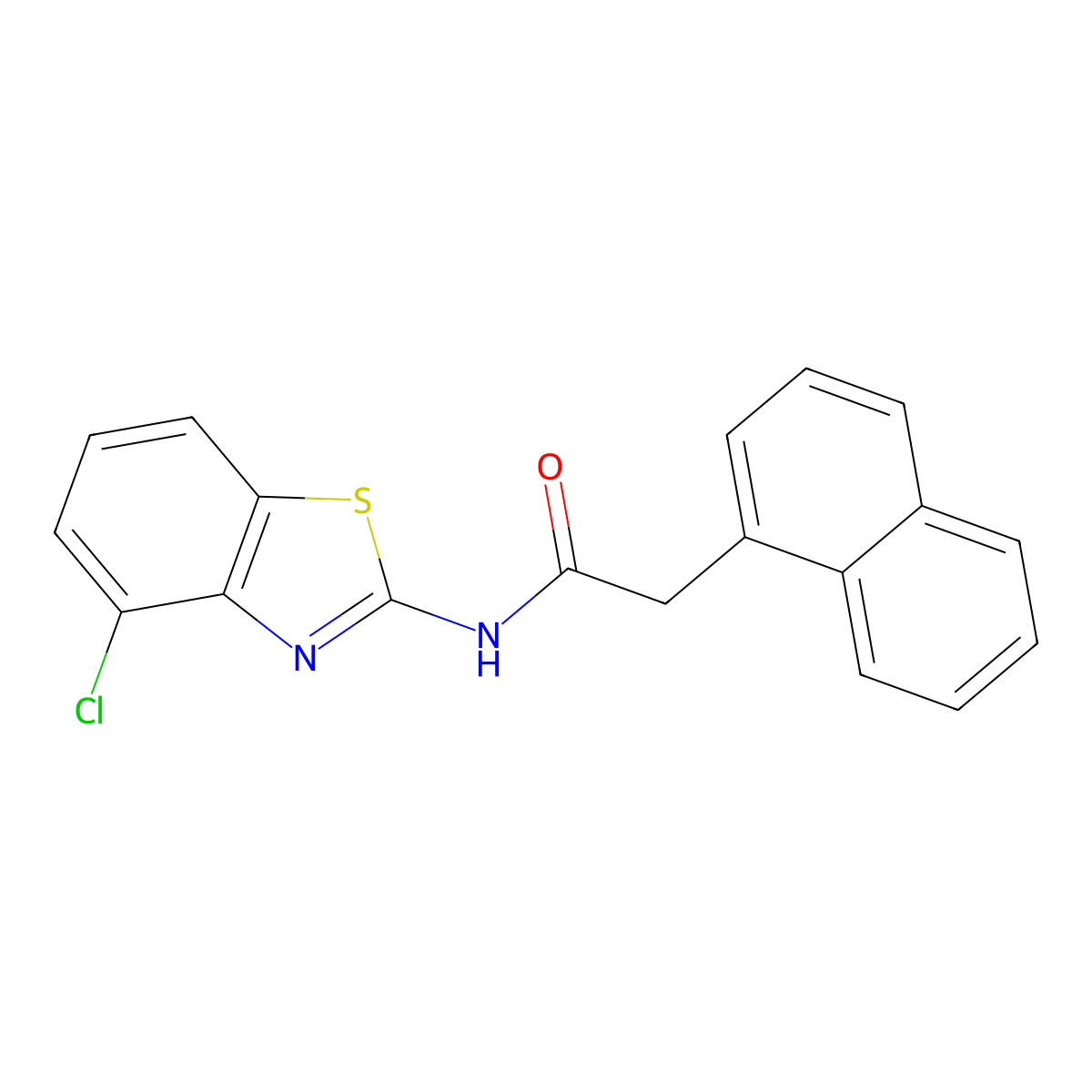 N-(4-chloro-1,3-benzothiazol-2-yl)-2-(1-naphthyl)acetamide molecular structure, CAS 324758-41-0