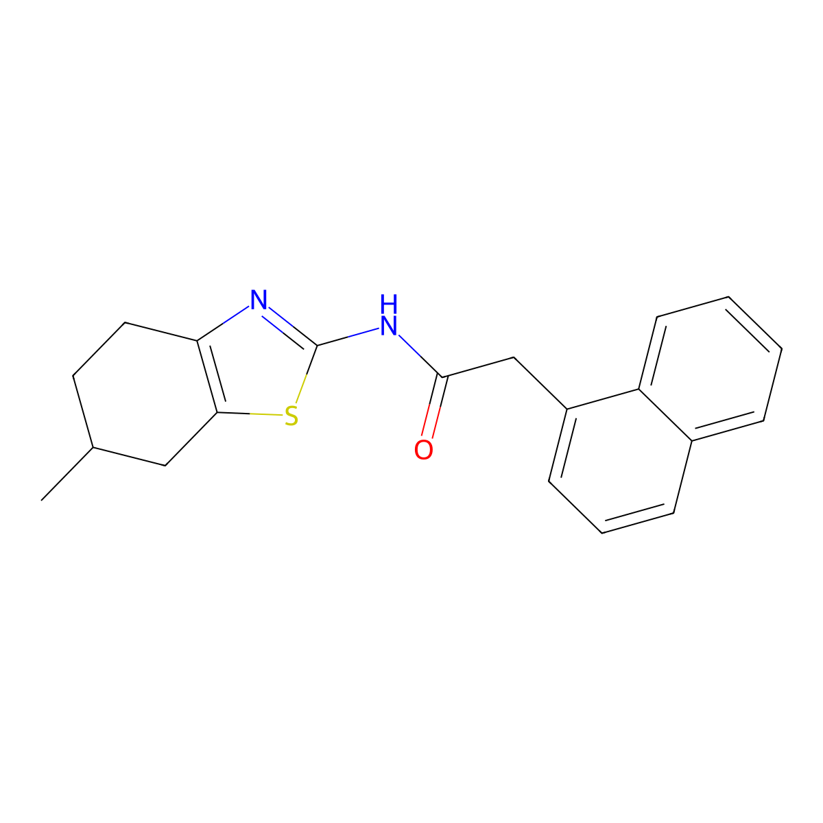N-(6-methyl-4,5,6,7-tetrahydro-1,3-benzothiazol-2-yl)-2-(naphthalen-1-yl)acetamide molecular structure, CAS 324758-42-1