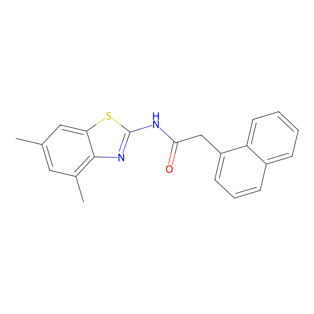 N-(4,6-dimethylbenzo[d]thiazol-2-yl)-2-(naphthalen-1-yl)acetamide molecular structure, CAS 324758-44-3