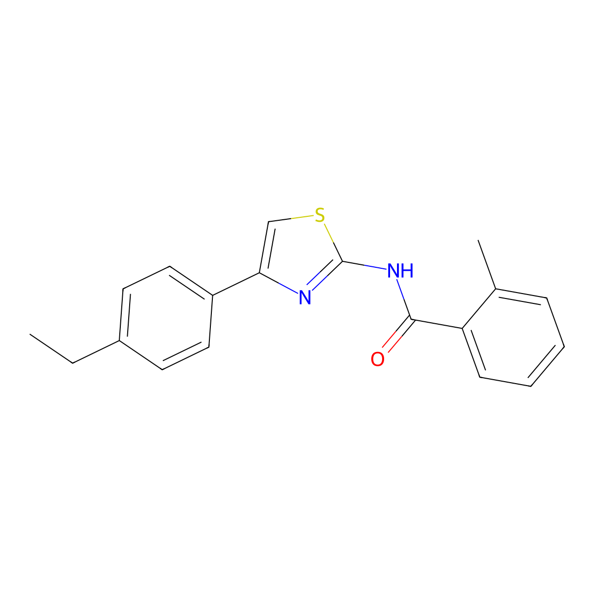 N-[4-(4-ethylphenyl)-1,3-thiazol-2-yl]-2-methylbenzamide molecular structure, CAS 324758-47-6