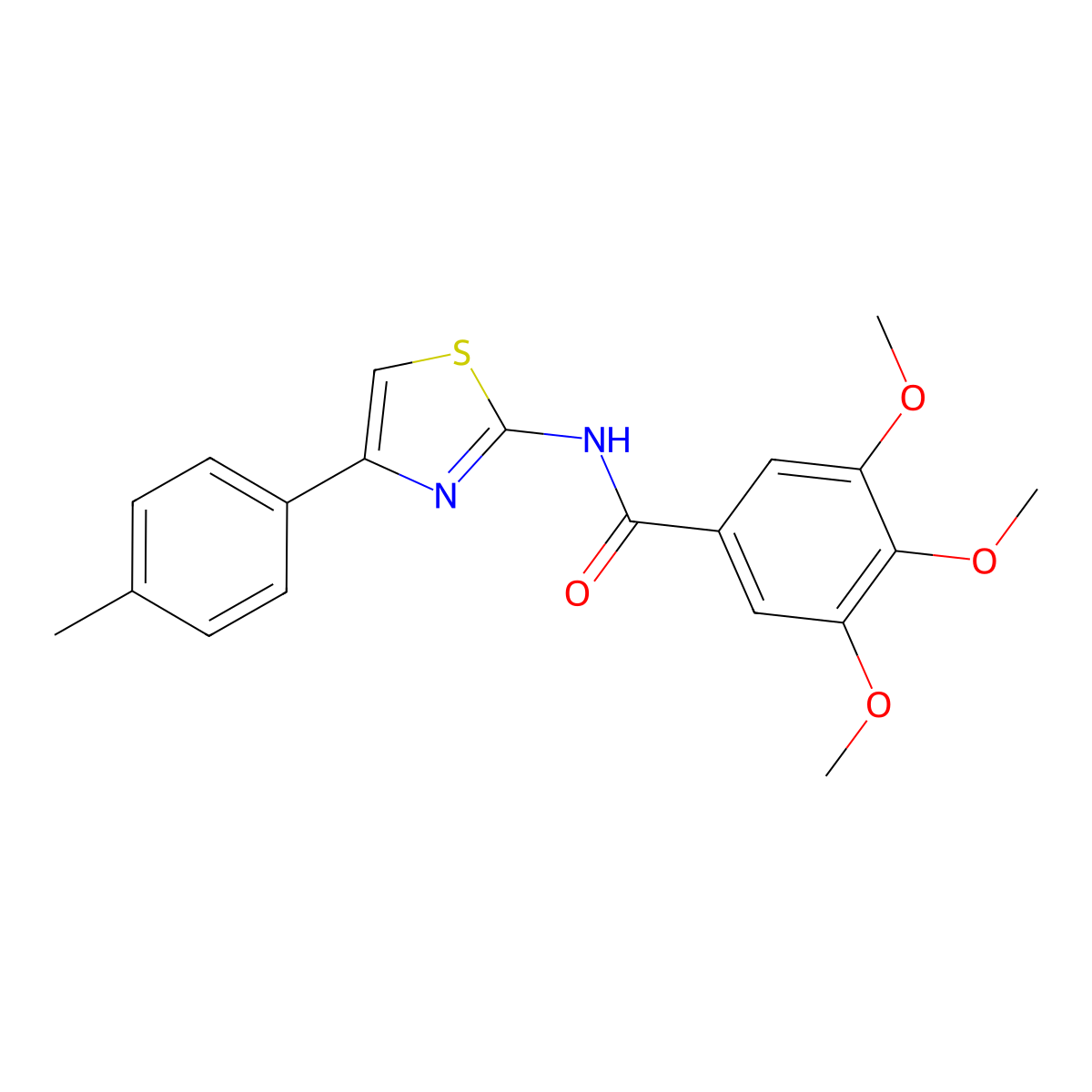 3,4,5-trimethoxy-N-[4-(4-methylphenyl)-1,3-thiazol-2-yl]benzamide molecular structure, CAS 324758-49-8