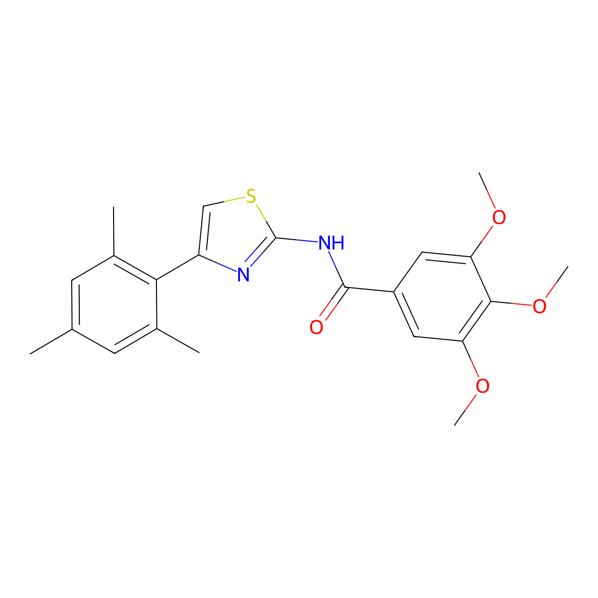 3,4,5-trimethoxy-N-[4-(2,4,6-trimethylphenyl)-1,3-thiazol-2-yl]benzamide molecular structure, CAS 324758-55-6