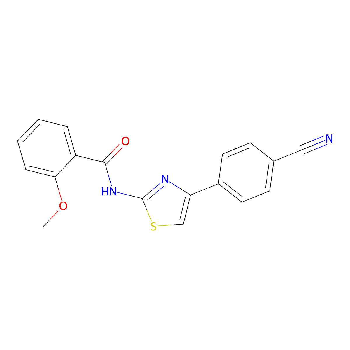 N-[4-(4-cyanophenyl)-1,3-thiazol-2-yl]-2-methoxybenzamide molecular structure, CAS 324758-59-0