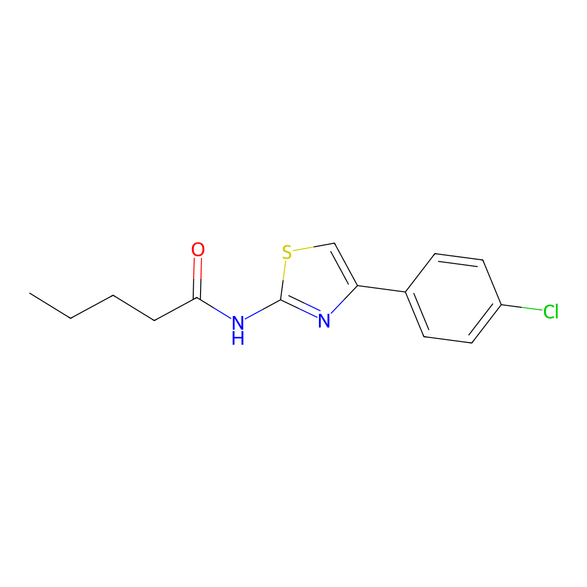 N-[4-(4-chlorophenyl)-1,3-thiazol-2-yl]pentanamide molecular structure, CAS 324758-62-5