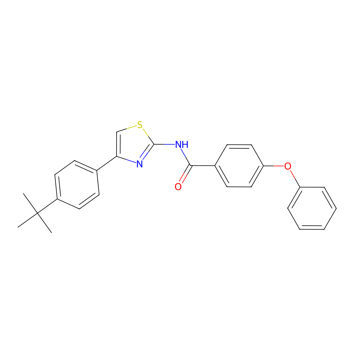 N-[4-(4-tert-butylphenyl)-1,3-thiazol-2-yl]-4-phenoxybenzamide molecular structure, CAS 324758-63-6