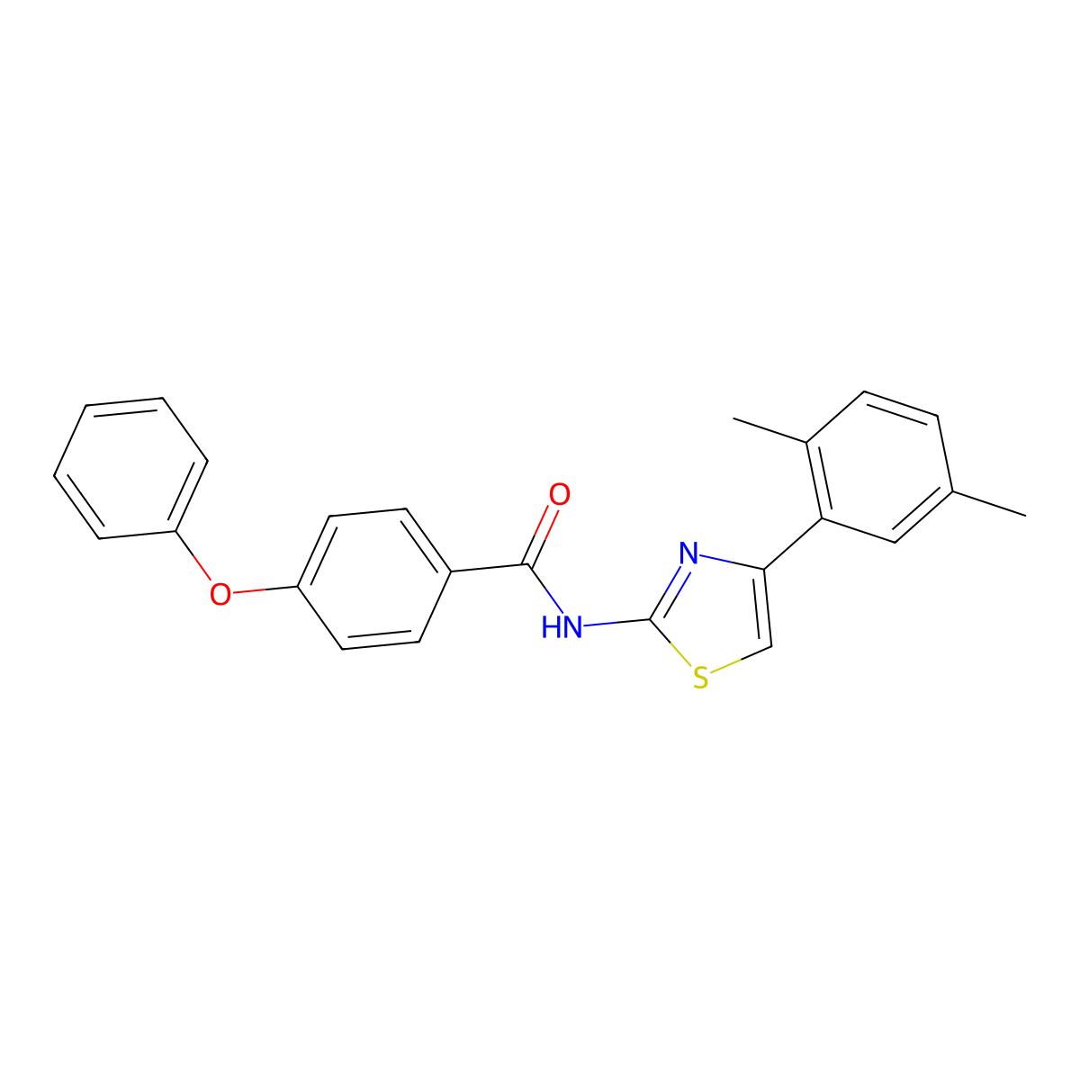 N-[4-(2,5-dimethylphenyl)-1,3-thiazol-2-yl]-4-phenoxybenzamide molecular structure, CAS 324758-64-7