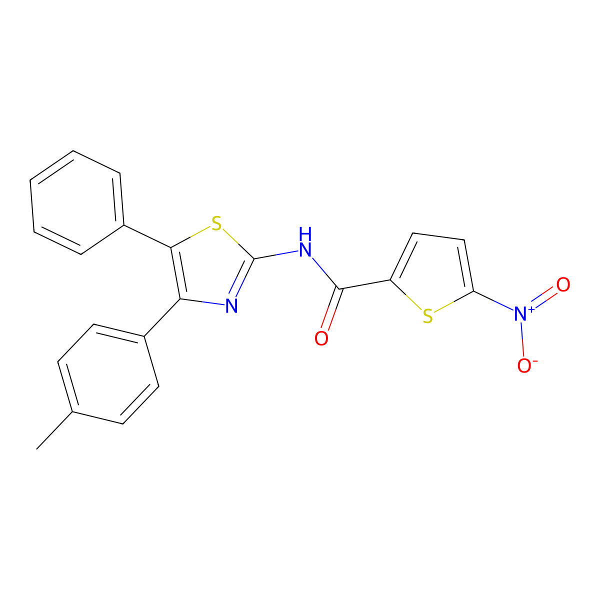 N-[4-(4-methylphenyl)-5-phenyl-1,3-thiazol-2-yl]-5-nitrothiophene-2-carboxamide molecular structure, CAS 324758-71-6