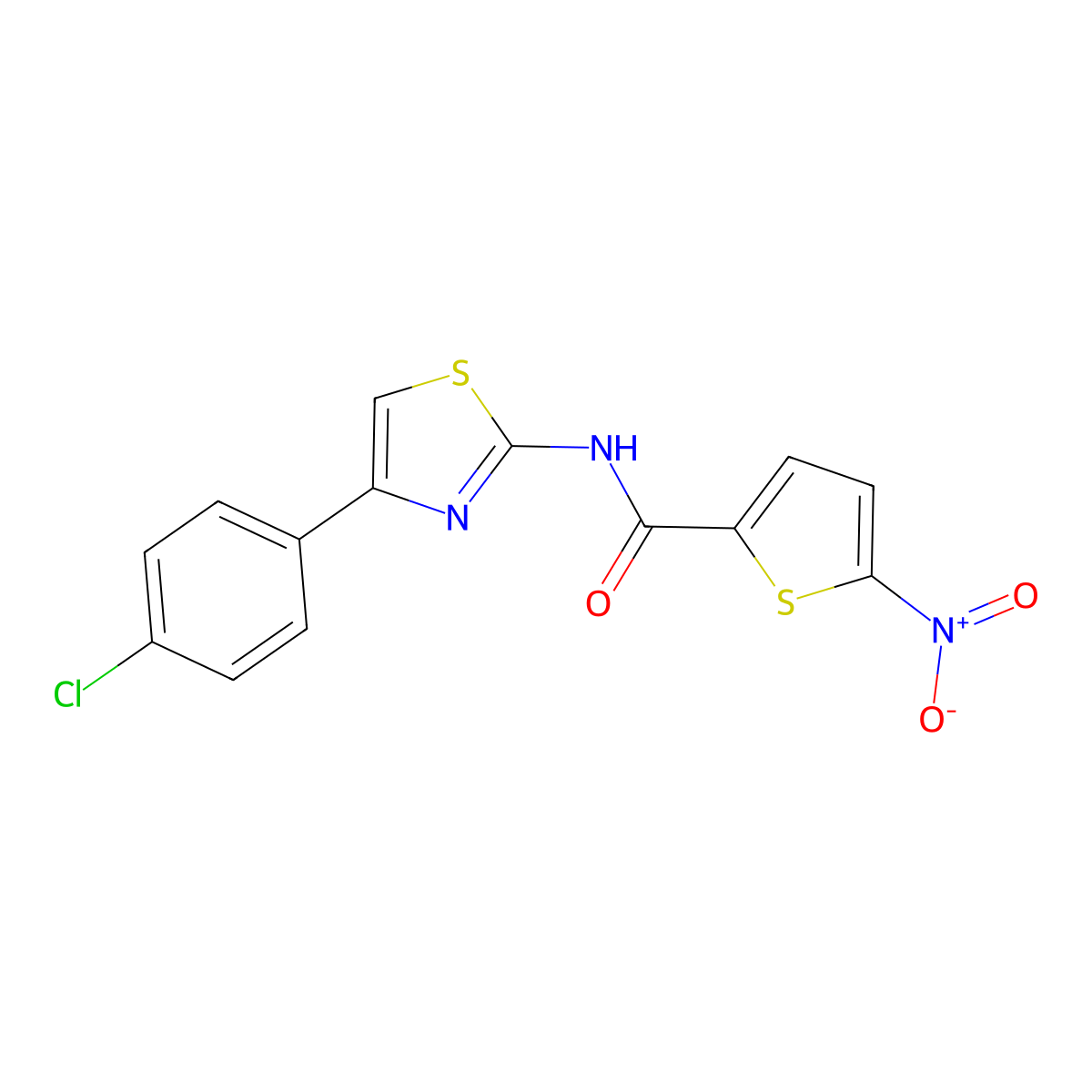 N-[4-(4-chlorophenyl)-1,3-thiazol-2-yl]-5-nitrothiophene-2-carboxamide molecular structure, CAS 324758-78-3